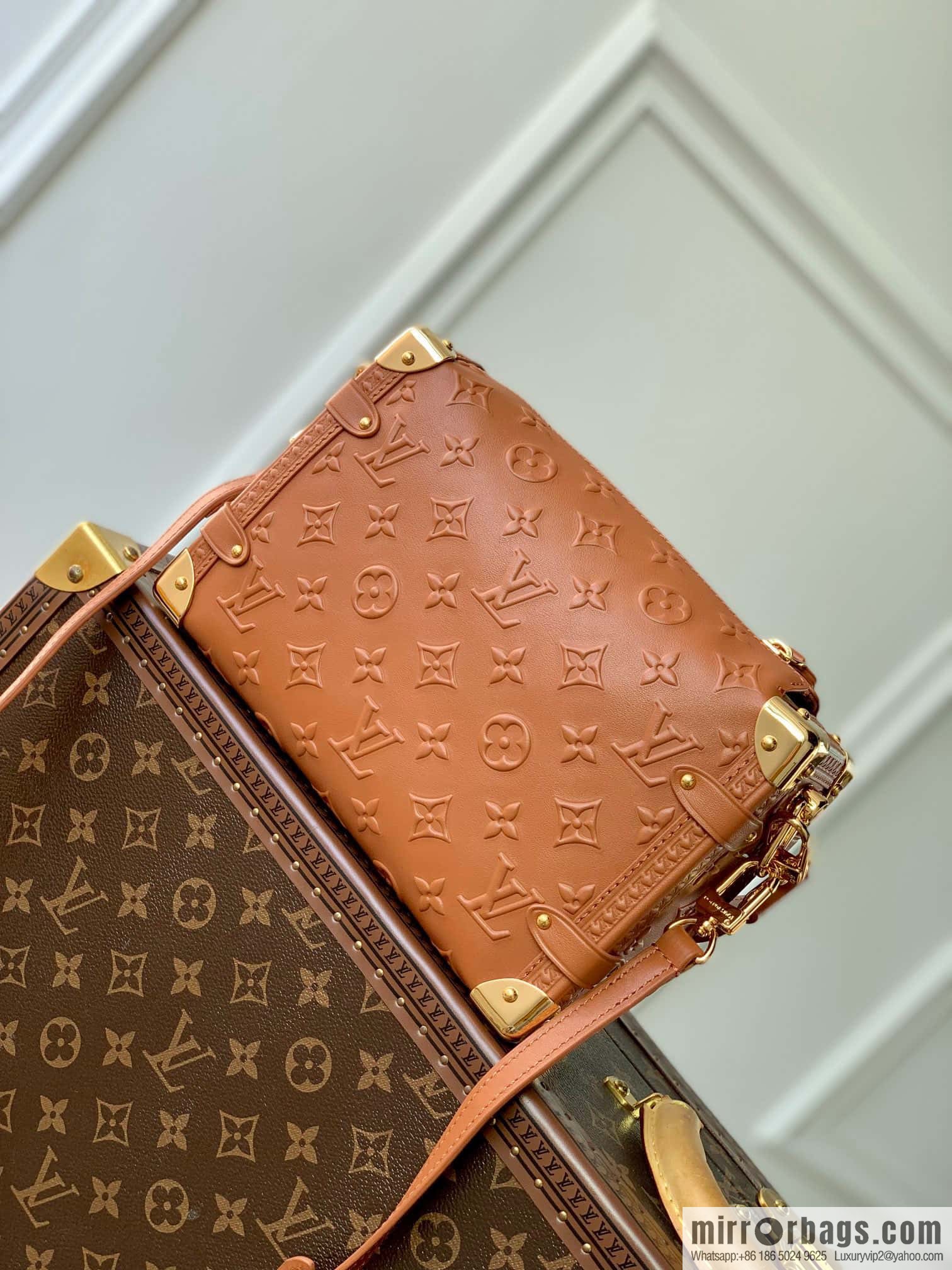 M21709 Full Leather Brown M21741 SIDE TRUNK Handbag