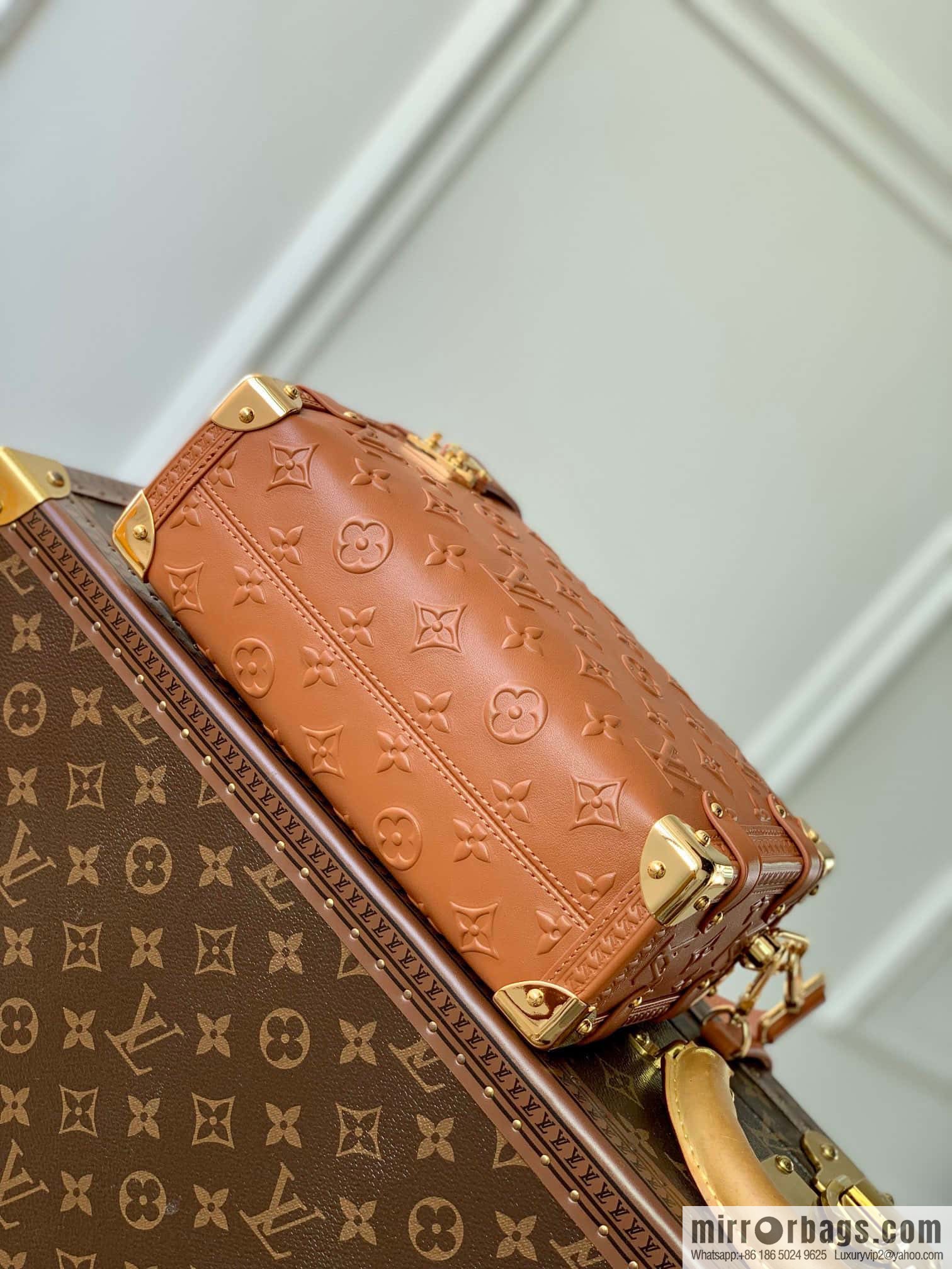 M21709 Full Leather Brown M21741 SIDE TRUNK Handbag