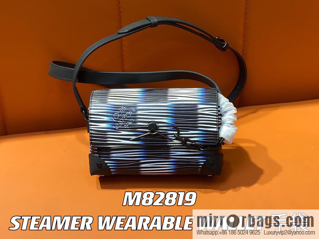 [Boutique‑grade] M82819 night chessboard plaid men's bag full leather epi mailman bag series STEAMER WEARABLE WALLET handbag