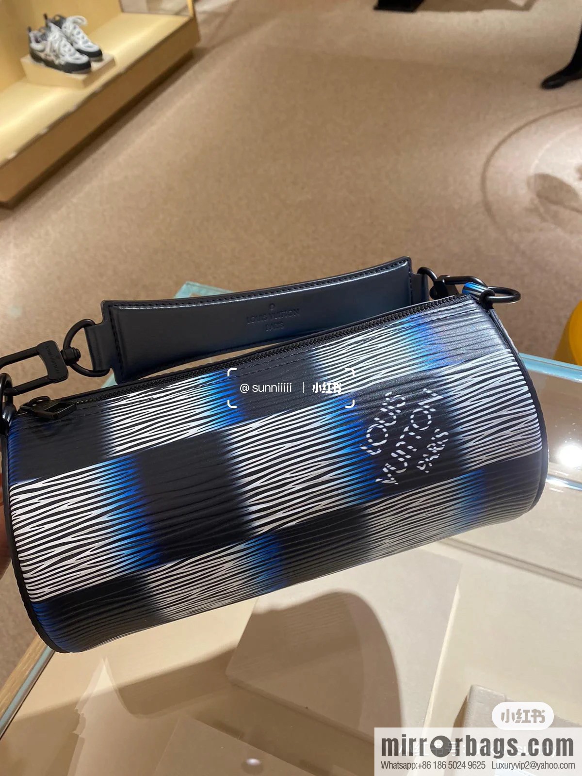 [Boutique‑grade] M23744 night chessboard plaid full leather epi cylinder bag series SOFT POLOCHON small handbag