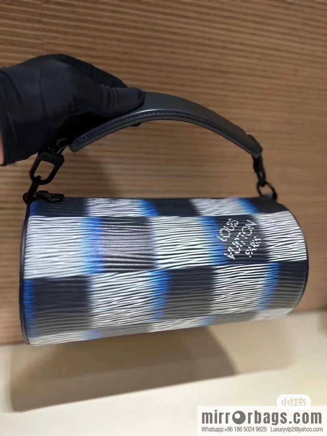 [Boutique‑grade] M23744 night chessboard plaid full leather epi cylinder bag series SOFT POLOCHON small handbag