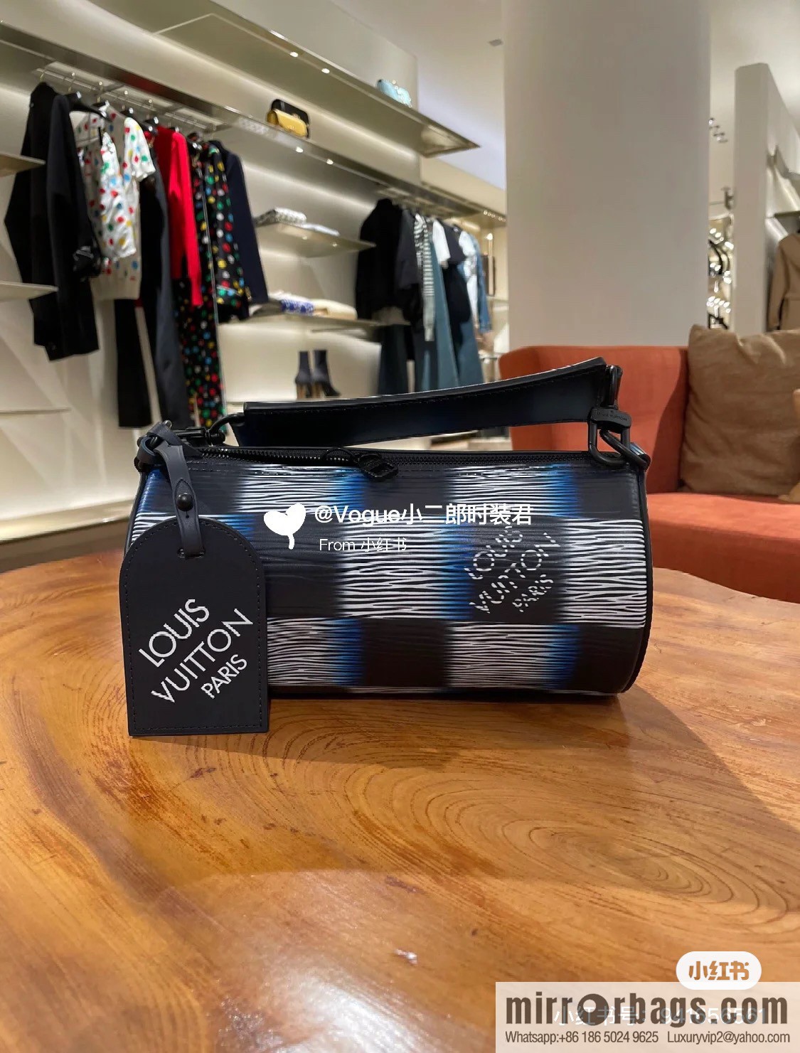 [Boutique‑grade] M23744 night chessboard plaid full leather epi cylinder bag series SOFT POLOCHON small handbag