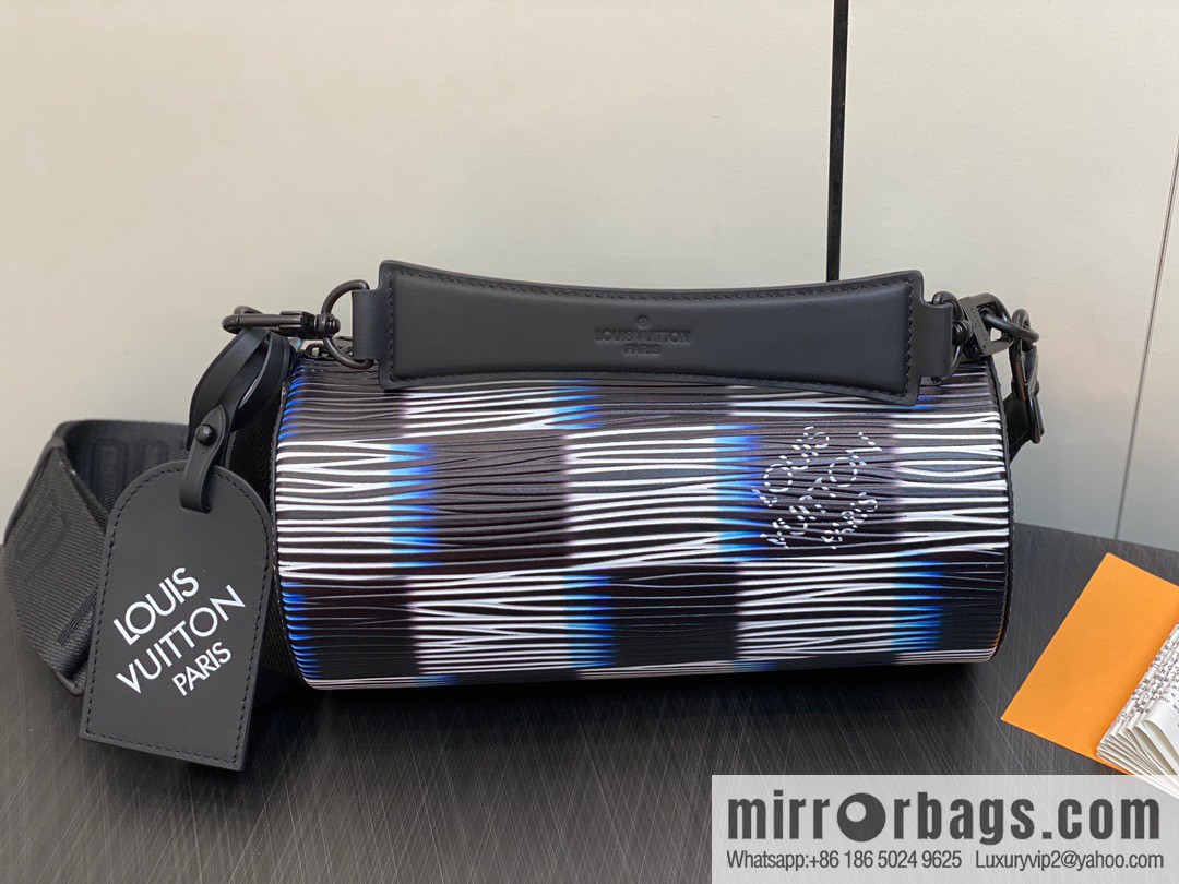 [Boutique‑grade] M23744 night chessboard plaid full leather epi cylinder bag series SOFT POLOCHON small handbag