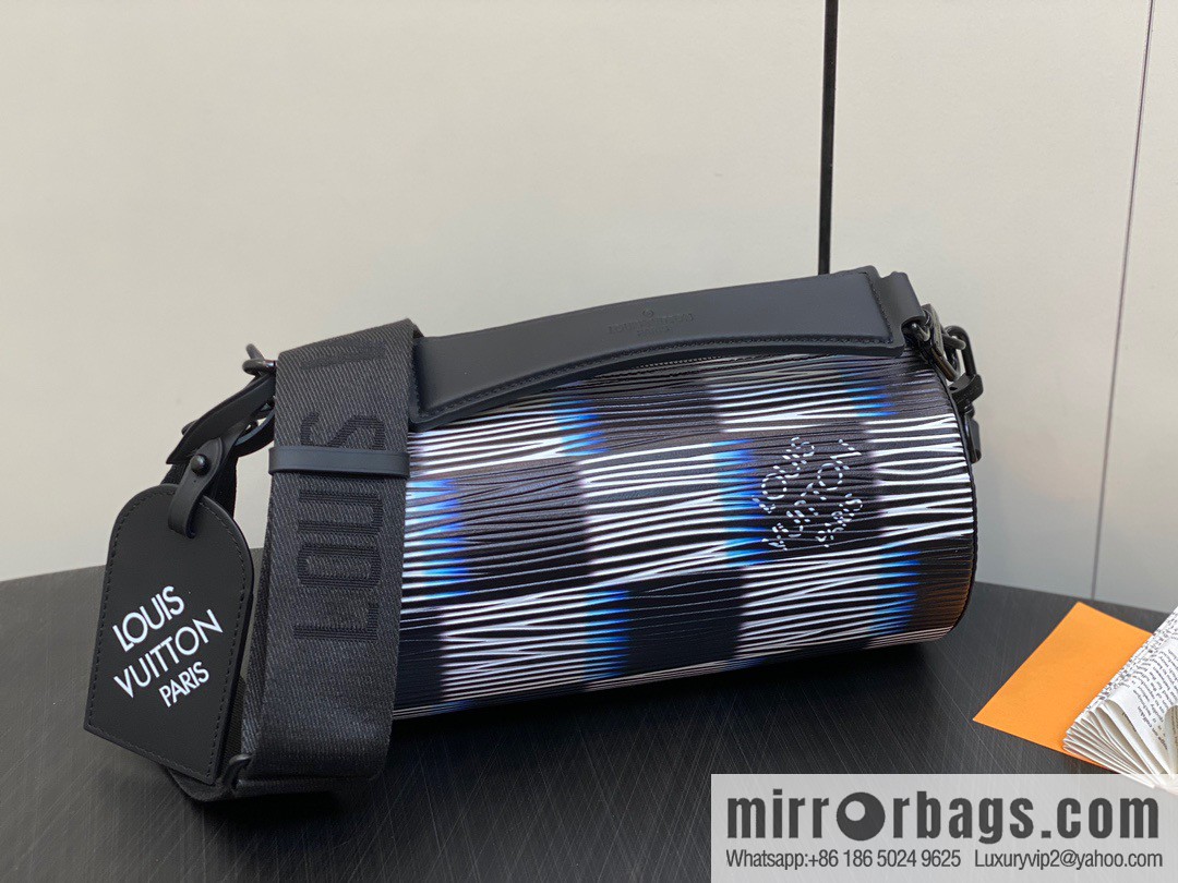 [Boutique‑grade] M23744 night chessboard plaid full leather epi cylinder bag series SOFT POLOCHON small handbag