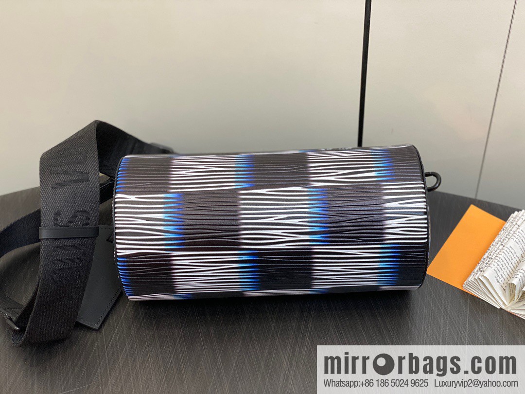 [Boutique‑grade] M23744 night chessboard plaid full leather epi cylinder bag series SOFT POLOCHON small handbag
