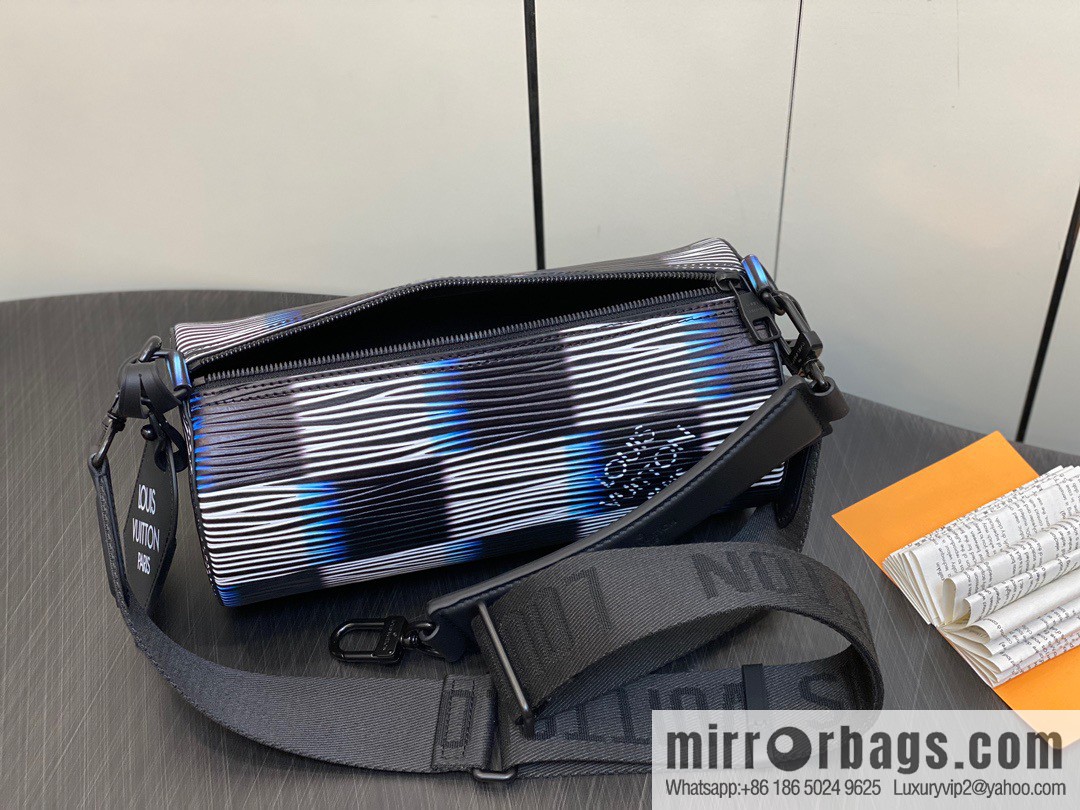 [Boutique‑grade] M23744 night chessboard plaid full leather epi cylinder bag series SOFT POLOCHON small handbag