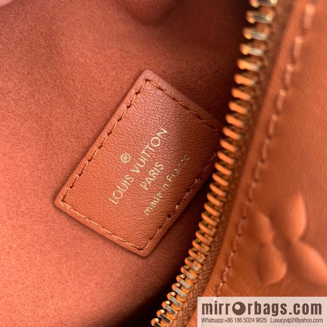 M21477 gold brown full leather M46358 full leather box bag series M21741 SIDE TRUNK handbag (copy)