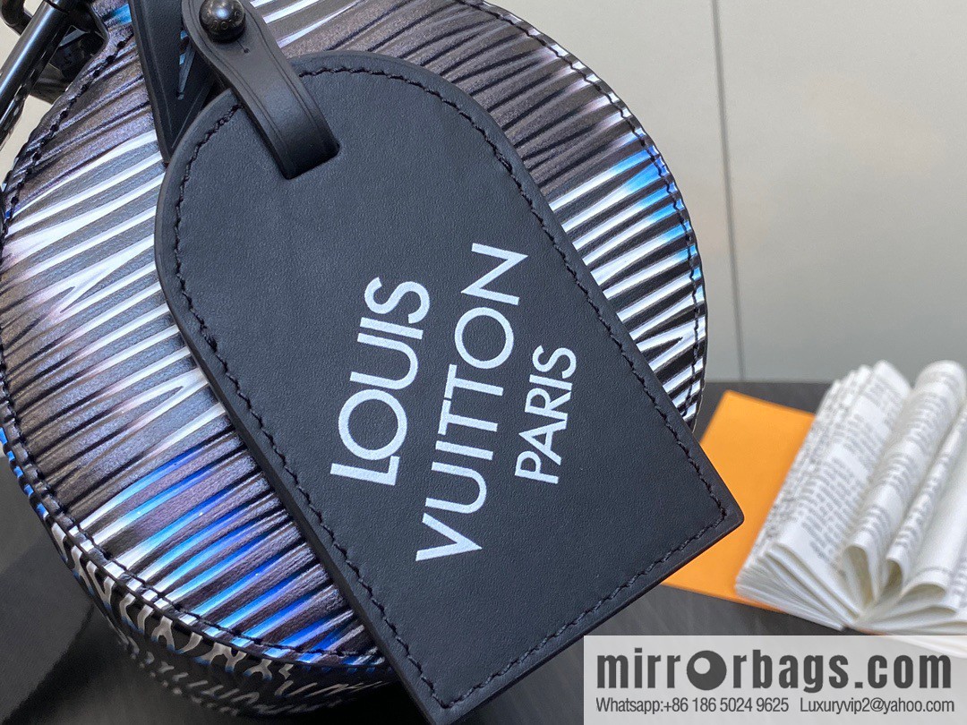 [Boutique‑grade] M23744 night chessboard plaid full leather epi cylinder bag series SOFT POLOCHON small handbag