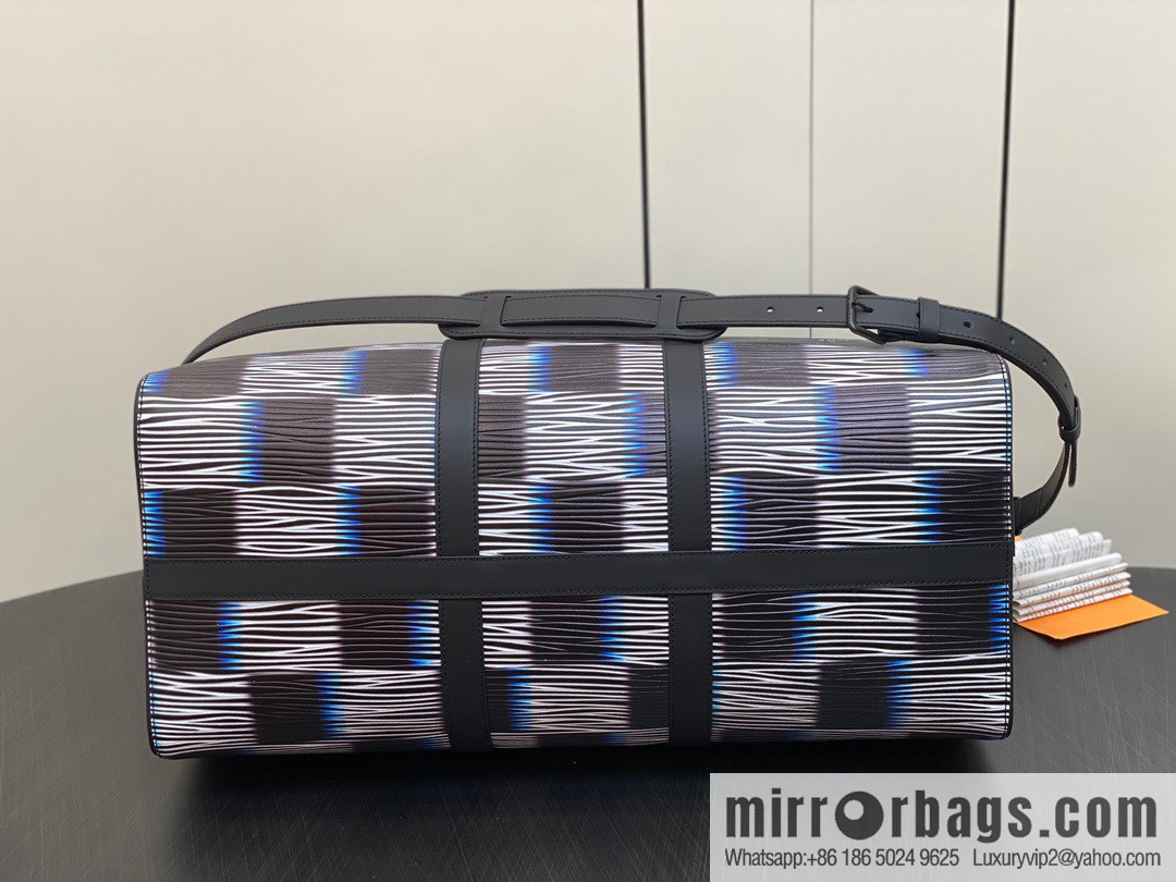 [Premium‑quality] M23771 night chessboard plaid full leather epi travel bag series KEEPALL BANDOULIIZRE 50 travel bag