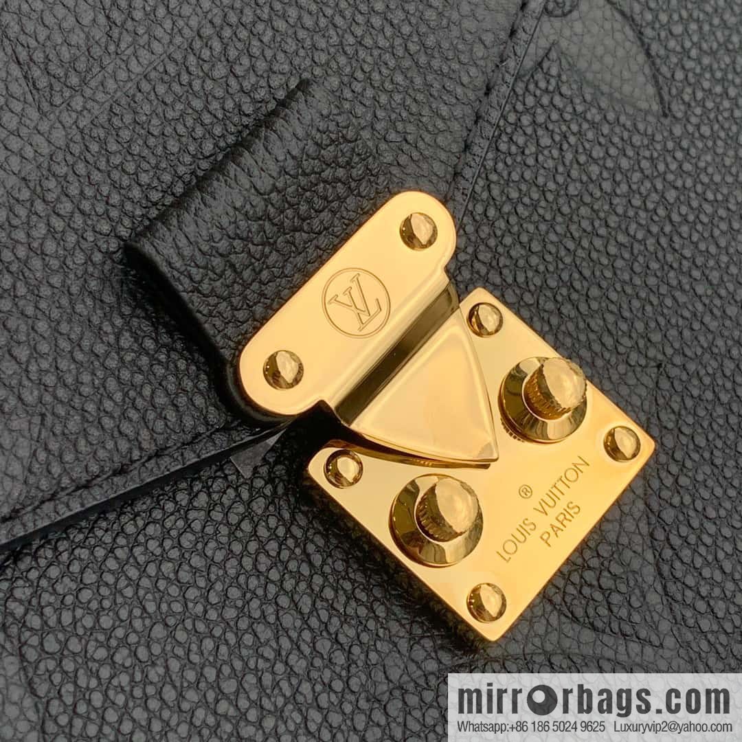 LV top original order M59211 black full leather courier bag Pochette Metis courier bag