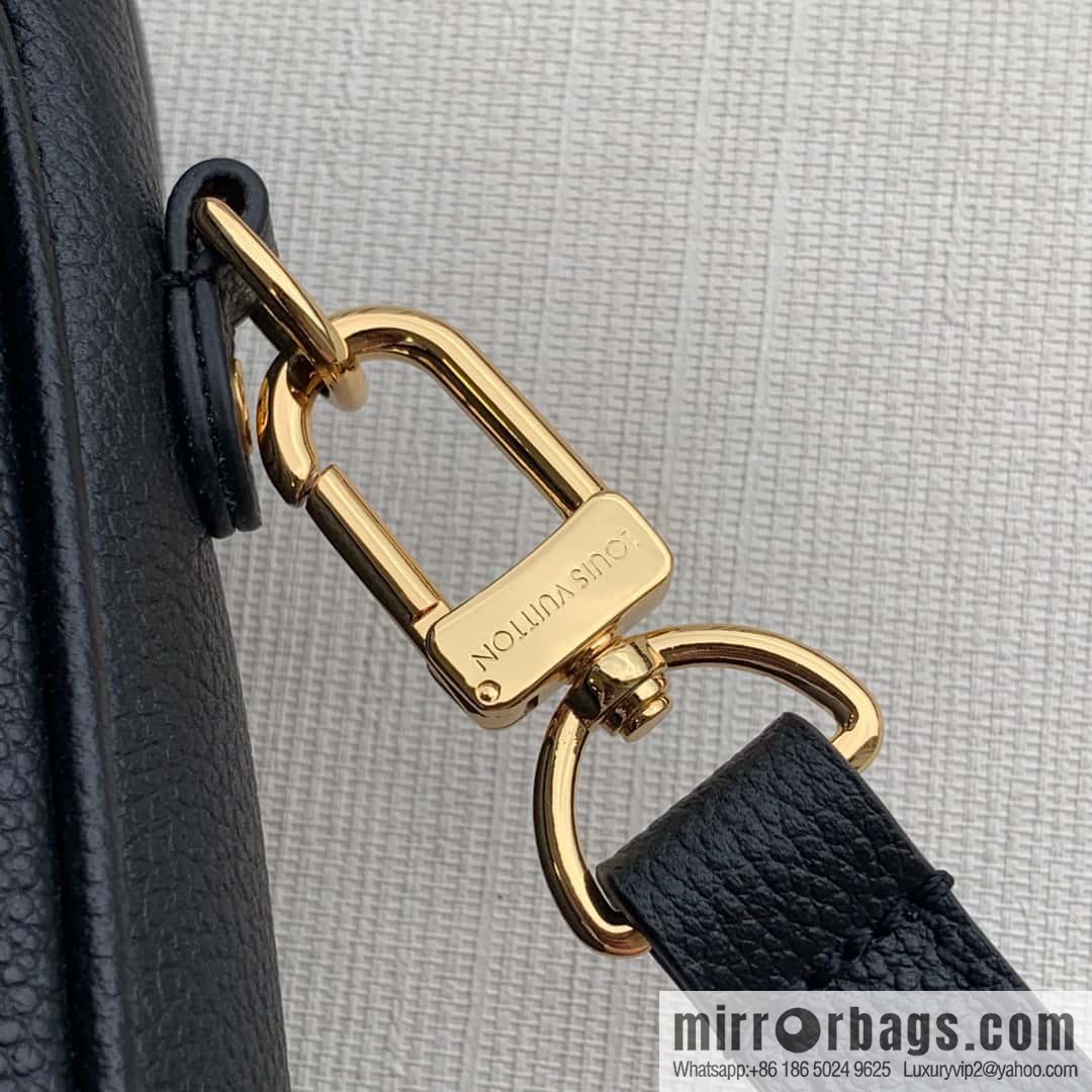 LV top original order M59211 black full leather courier bag Pochette Metis courier bag