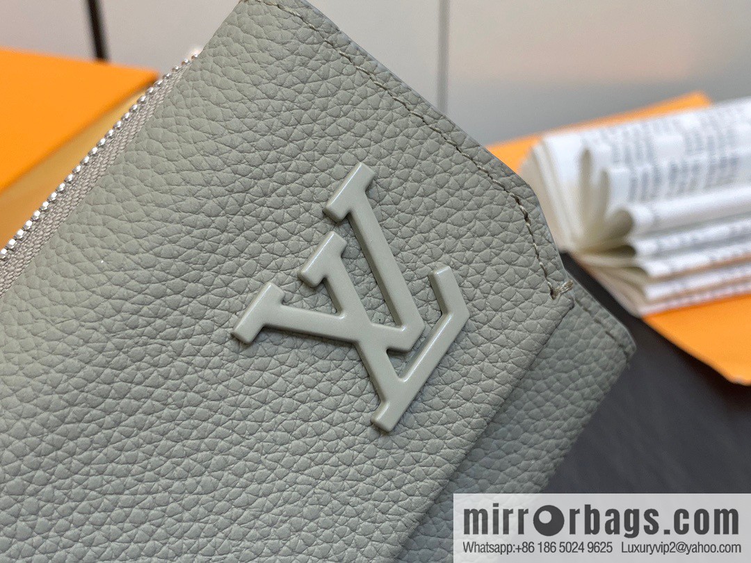 [Boutique‑grade] M82410 gray-green, full leather wallet series M81740 SLENDER PILOT wallet