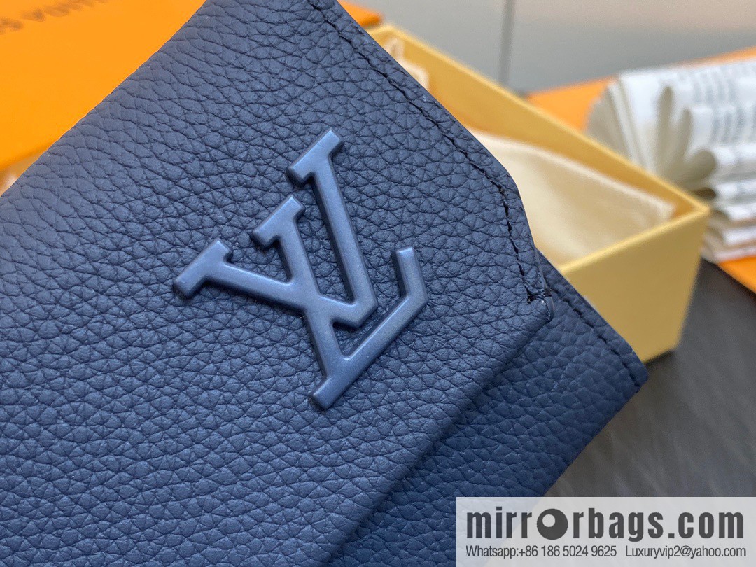 [Boutique‑grade] M82410 dark blue, full leather wallet series M81740 SLENDER PILOT wallet