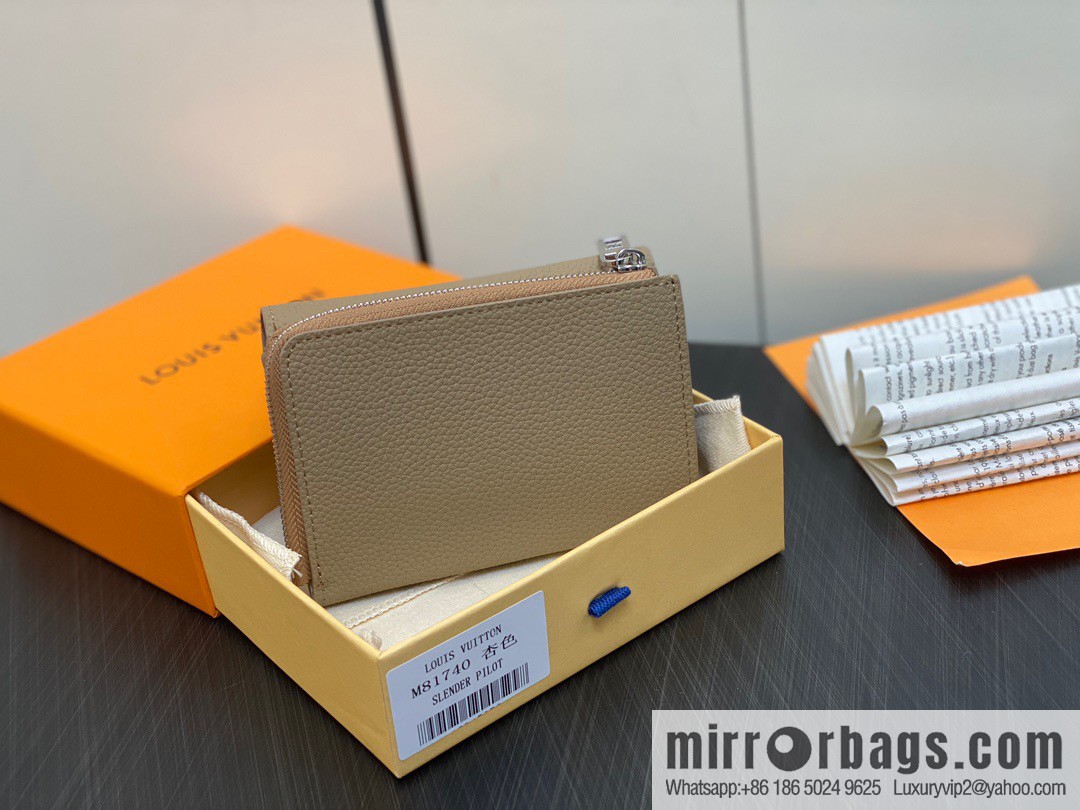 [Boutique‑grade] M82410 apricot, full leather wallet series M81740 SLENDER PILOT wallet