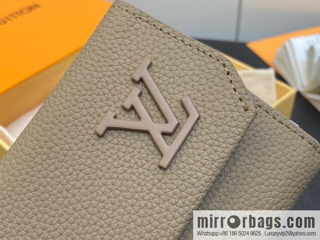 [Boutique‑grade] M82410 apricot, full leather wallet series M81740 SLENDER PILOT wallet