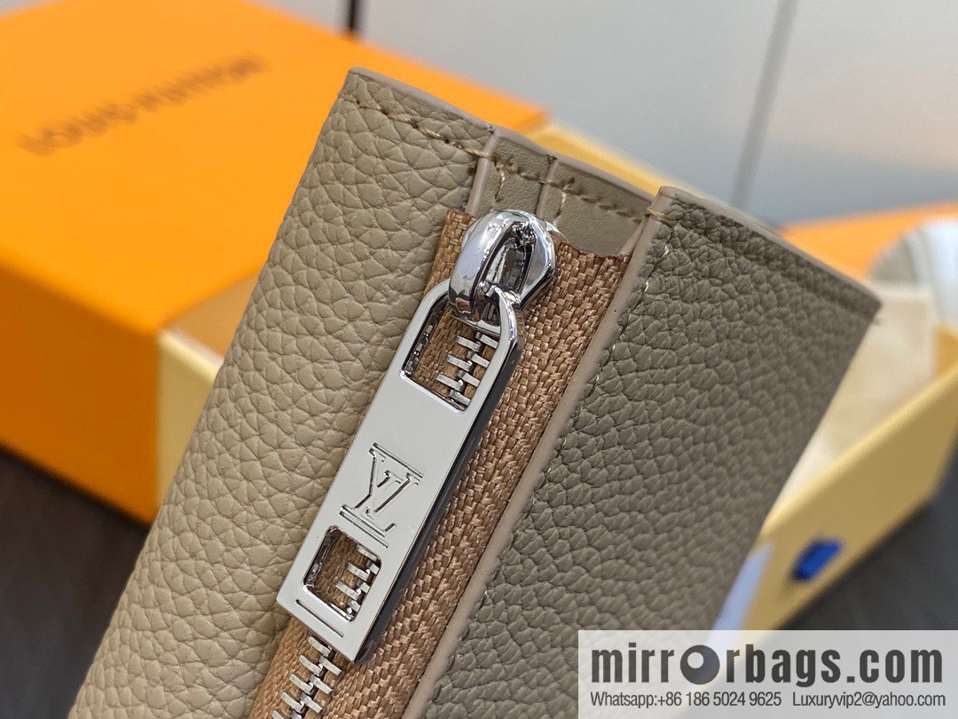 [Boutique‑grade] M82410 apricot, full leather wallet series M81740 SLENDER PILOT wallet