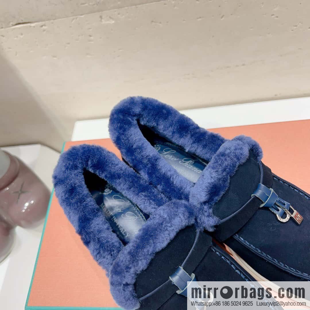 🐰🐰Loro Pian * Classic popular LP top version, British tassel flat-bottomed fluffy loafers