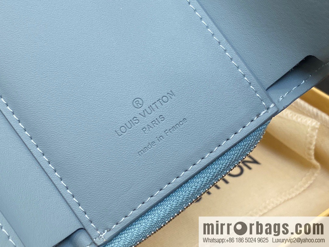 [Boutique‑grade] M81740 gray and blue, full leather wallet series M82140 SLENDER PILOT wallet