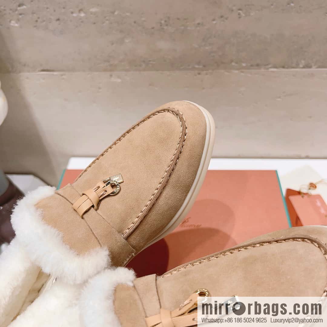🐰🐰Loro Pian * Classic popular LP top version, British tassel flat-bottomed fluffy loafers