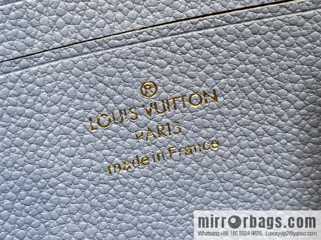[Premium‑quality] M82509 light blue, full leather embossed chain bag series chain bag woc series LiLy Woc handbag