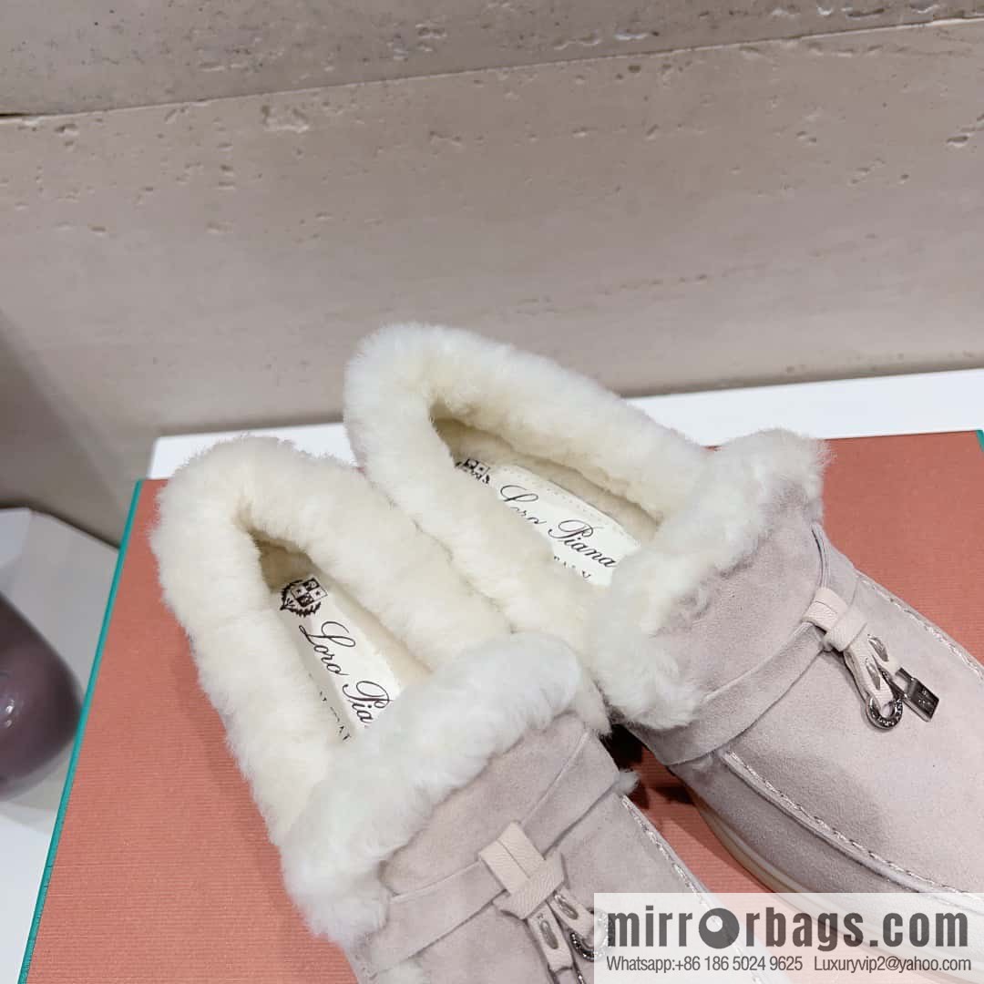 🐰🐰Loro Pian * Classic popular LP top version, British tassel flat-bottomed fluffy loafers