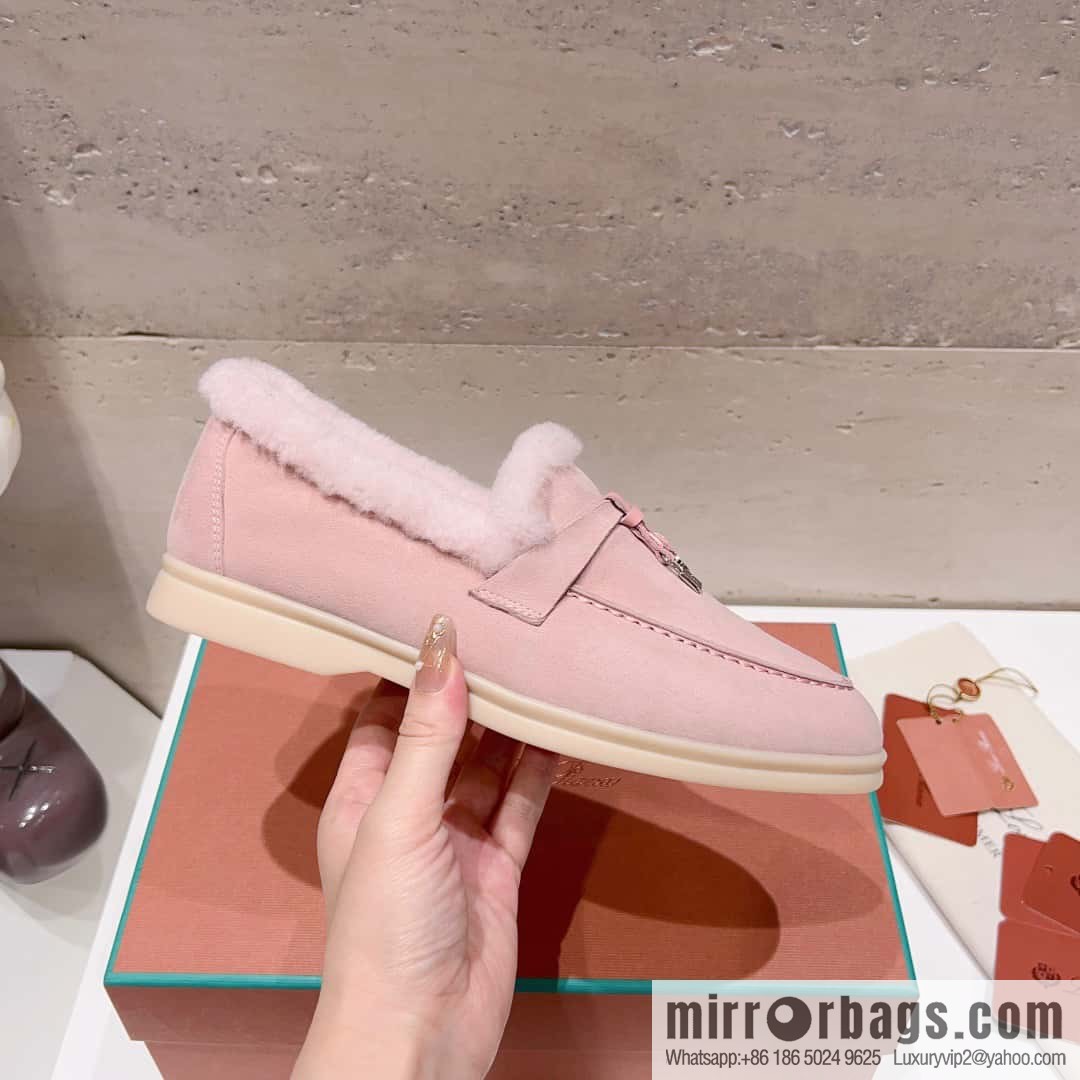 🐰🐰Loro Pian * Classic popular LP top version, British tassel flat-bottomed fluffy loafers