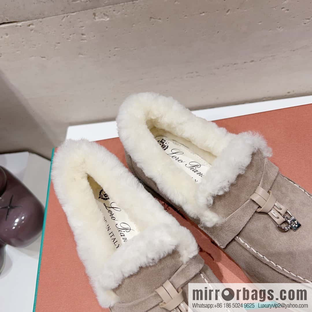 🐰🐰Loro Pian * Classic popular LP top version, British tassel flat-bottomed fluffy loafers