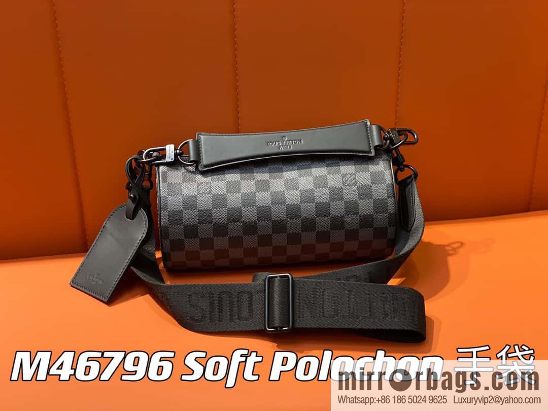 [Boutique‑grade] M46796 Haige, cylinder bag men's bag series, this Soft Polochon small handbag.