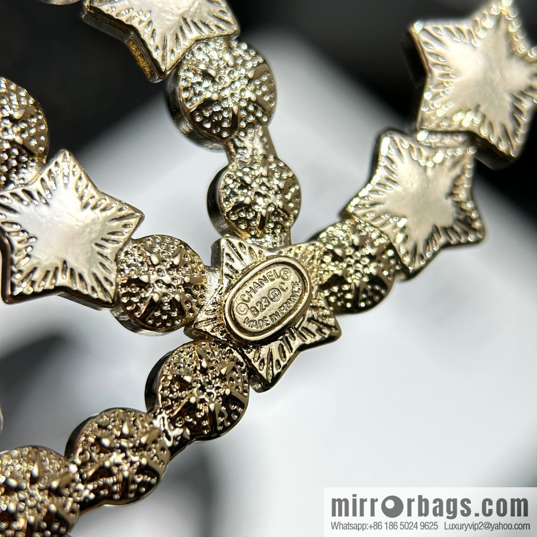 ☀️New ☑️ Chanel Double C Pentagram ⭐ Star Pearl Brooch ☀️