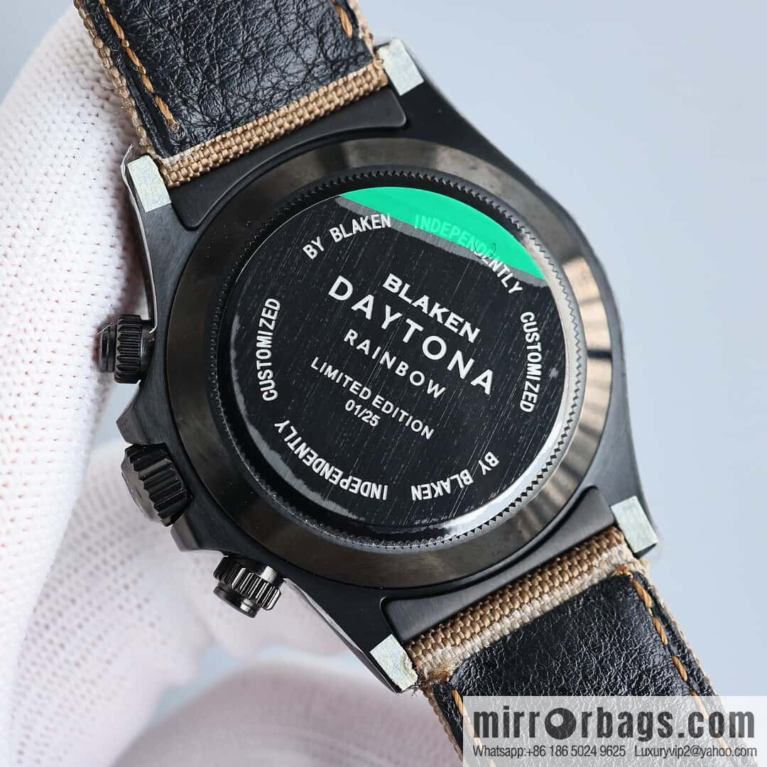 All-black steel Daytona ultra-thin upgraded 12.3mm Daytona Velcro convenient strap style 7750 ultra-thin movement mechanical watch