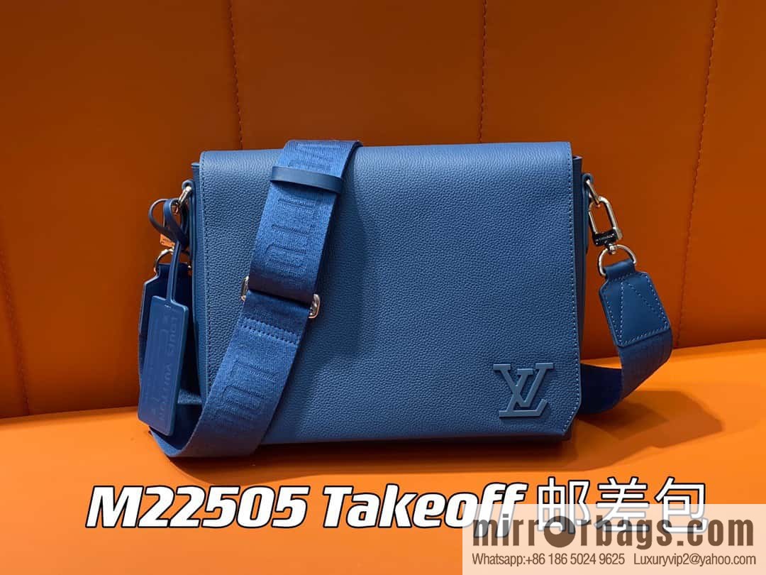 [Boutique‑grade] M22505 dark blue M21363 full leather men's bag messenger bag series Takeoff messenger bag