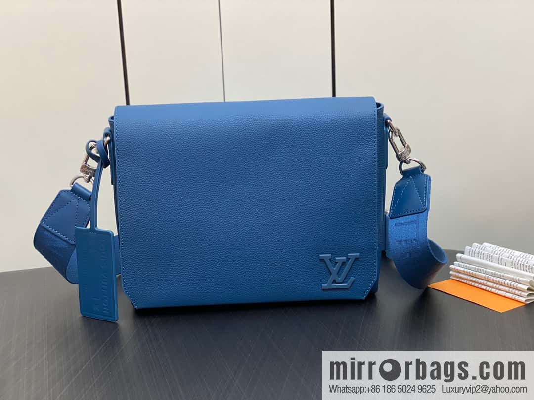 [Boutique‑grade] M22505 dark blue M21363 full leather men's bag messenger bag series Takeoff messenger bag