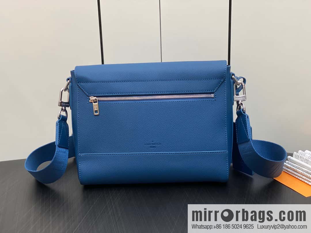 [Boutique‑grade] M22505 dark blue M21363 full leather men's bag messenger bag series Takeoff messenger bag