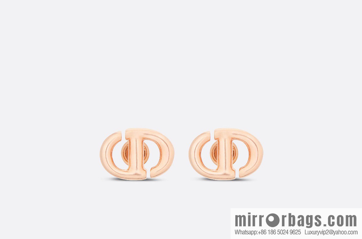 New ☑️ DIOR rose gold CD stud earrings