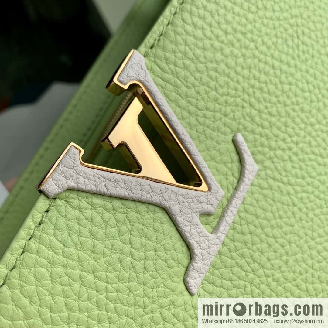 M21689 green with white M22055 CAPUCINES medium handbag