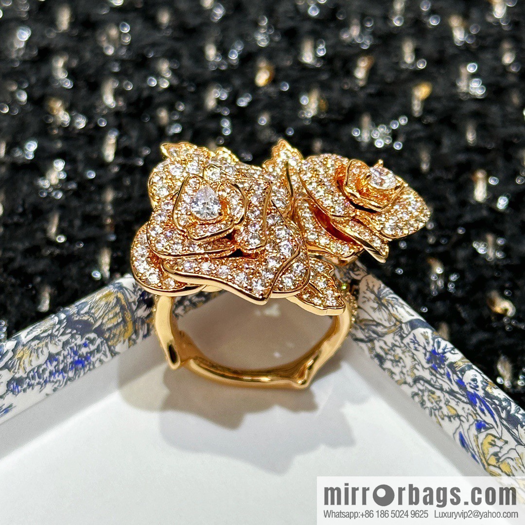 New ☑️ Dior full diamond double rose ring