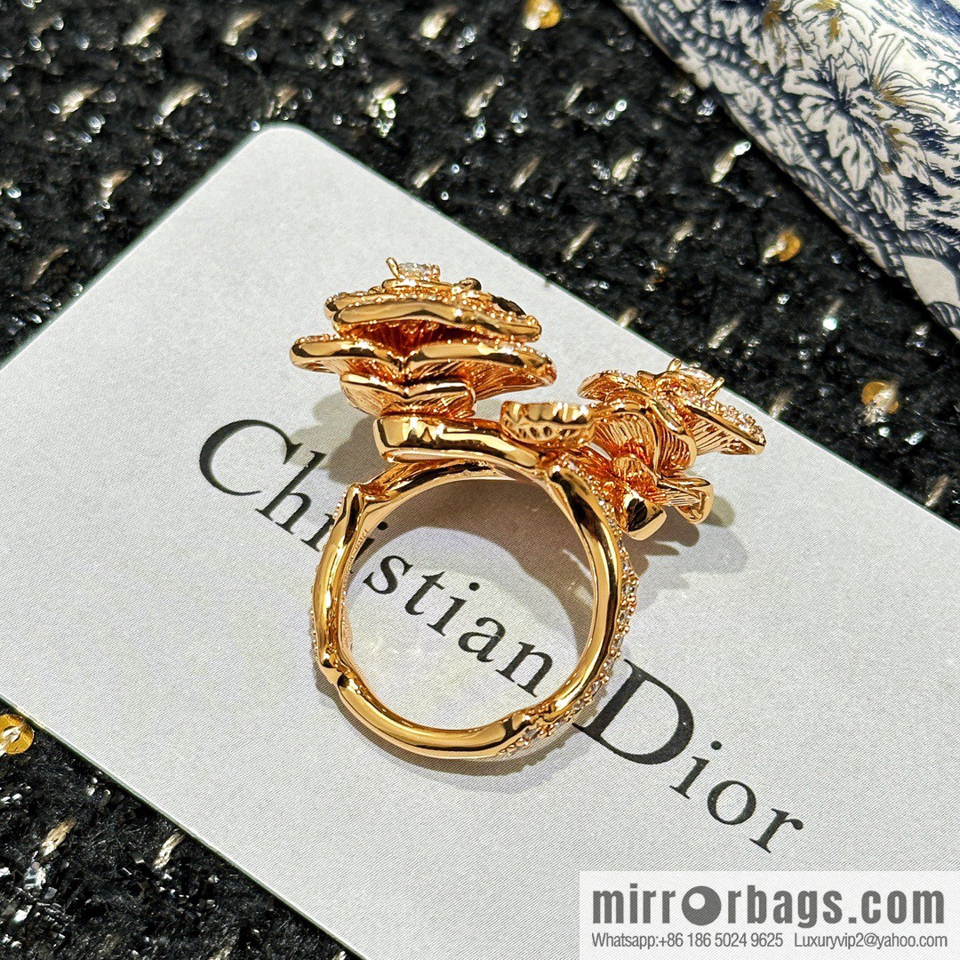 New ☑️ Dior full diamond double rose ring
