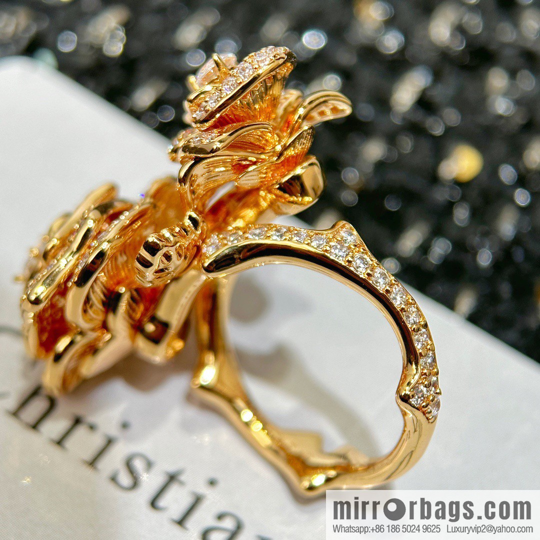 New ☑️ Dior full diamond double rose ring