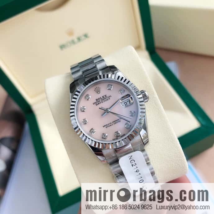 ROLEX-Rolex Diary Women's Natural Diamond Watch with Swiss ETA-2671 Movement