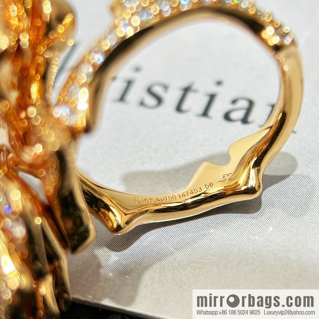 New ☑️ Dior full diamond double rose ring