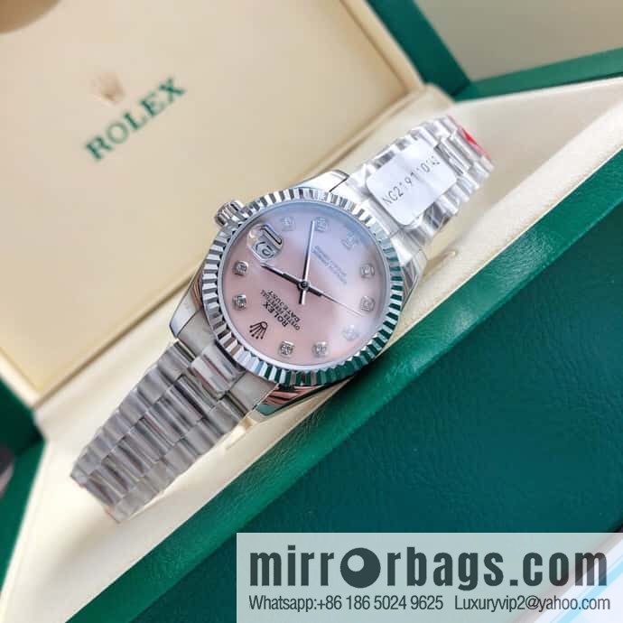 ROLEX-Rolex Diary Women's Natural Diamond Watch with Swiss ETA-2671 Movement