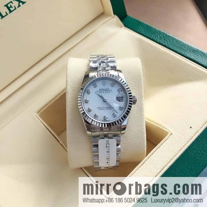 ROLEX-Rolex Diary Women's Natural Diamond Watch with Swiss ETA-2671 Movement