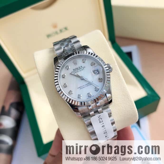 ROLEX-Rolex Diary Women's Natural Diamond Watch with Swiss ETA-2671 Movement