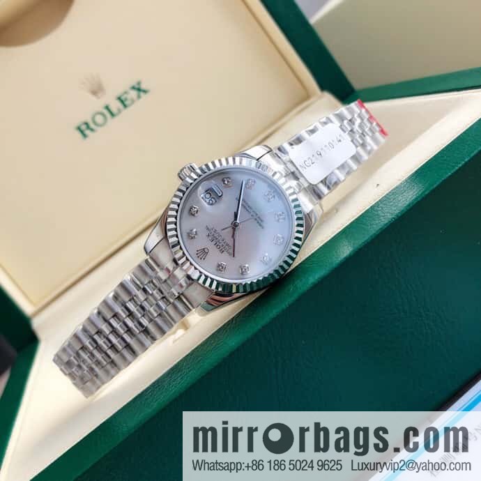 ROLEX-Rolex Diary Women's Natural Diamond Watch with Swiss ETA-2671 Movement