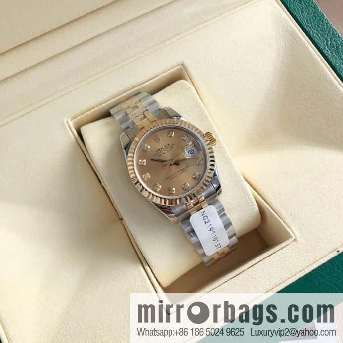 ROLEX-Rolex Diary Women's Natural Diamond Watch with Swiss ETA-2671 Movement