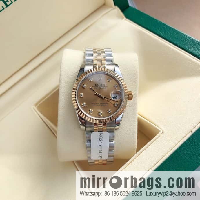 ROLEX-Rolex Diary Women's Natural Diamond Watch with Swiss ETA-2671 Movement