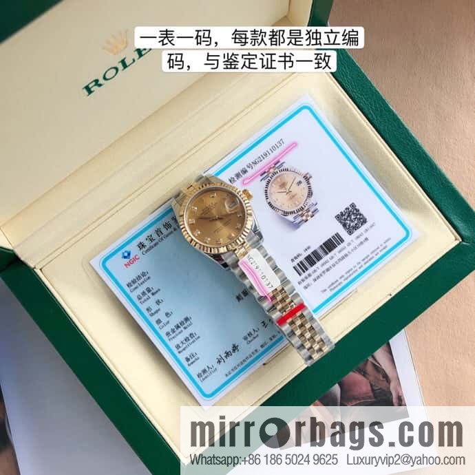 ROLEX-Rolex Diary Women's Natural Diamond Watch with Swiss ETA-2671 Movement