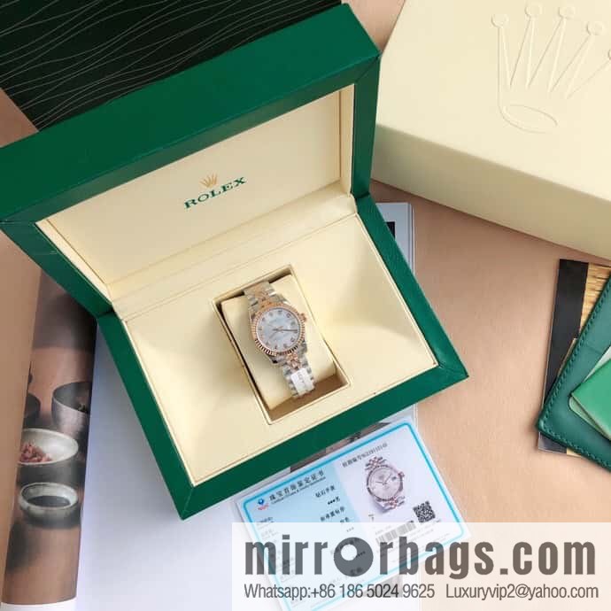 ROLEX-Rolex Diary Women's Natural Diamond Watch with Swiss ETA-2671 Movement