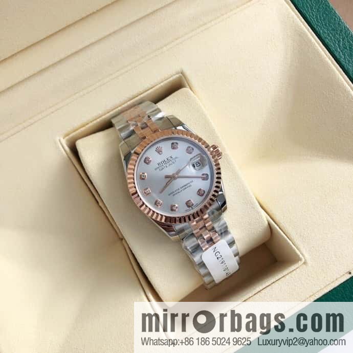 ROLEX-Rolex Diary Women's Natural Diamond Watch with Swiss ETA-2671 Movement