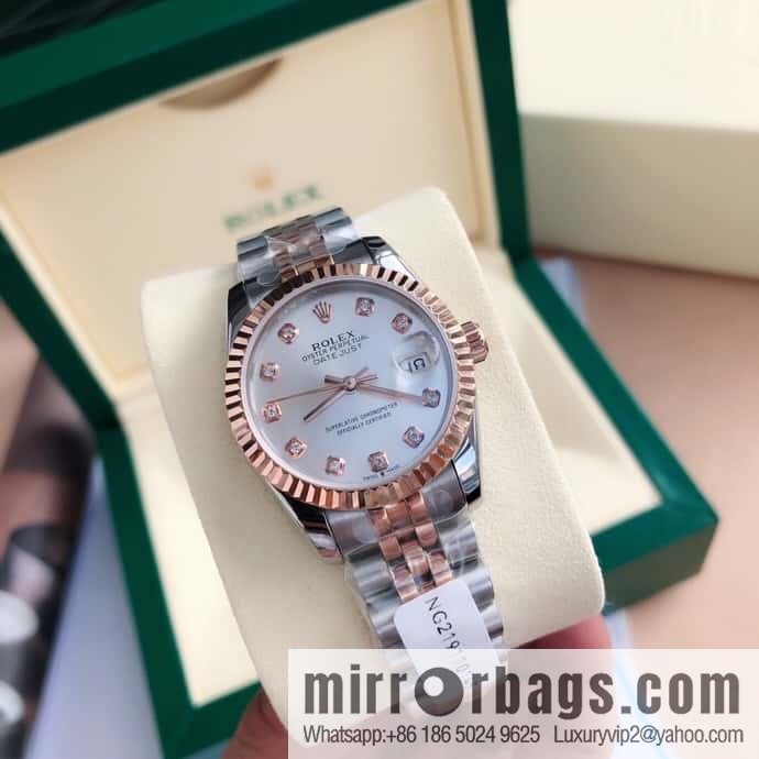 ROLEX-Rolex Diary Women's Natural Diamond Watch with Swiss ETA-2671 Movement